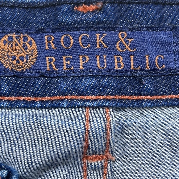 Rock & Republic Wide Leg Dark Wash Denim Jeans Size 26 - Picture 6 of 10